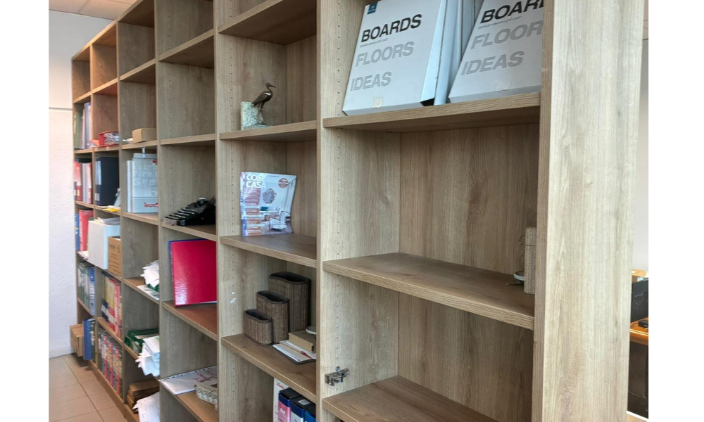 Libreria su misura per ufficio 6 vani in Rovere Naturale